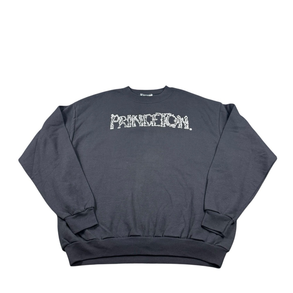 Lee VTG Princeton Black White Spellout Tiger Rare Crewneck Sweater Large USA